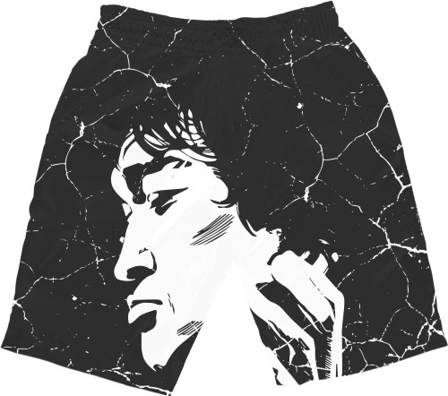 Men's Shorts 3D - Viktor Tsoi Art Cracks - Mfest