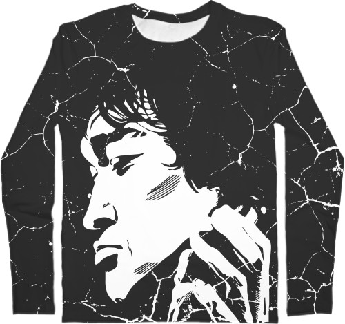 Men's Longsleeve Shirt 3D - Viktor Tsoi Art Cracks - Mfest