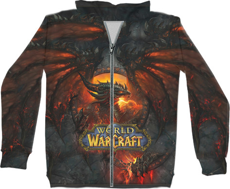 Kids' Zip-through Hoodie 3D - World of Warcraft Art - Mfest