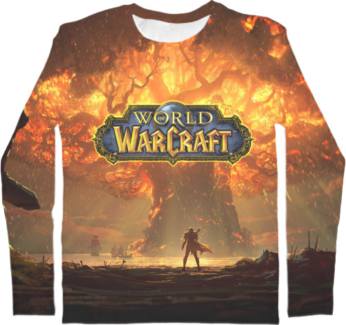 Kids' Longsleeve Shirt 3D - Warcraft fire tree - Mfest