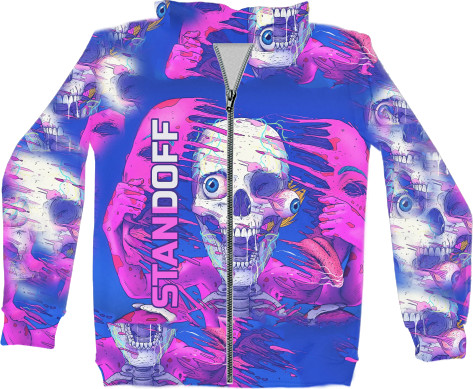 Unisex Zip-through Hoodie 3D - Standoff skull - Mfest