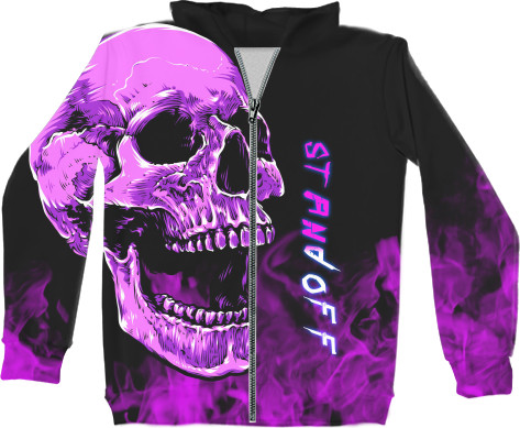 Unisex Zip-through Hoodie 3D - Standoff scull - Mfest