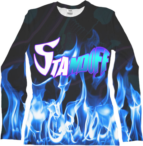 Women's Longsleeve Shirt 3D - standoff fire art - Mfest