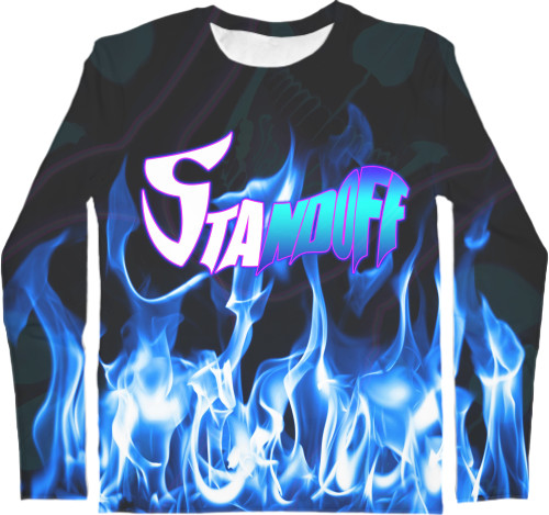 Men's Longsleeve Shirt 3D - standoff fire art - Mfest