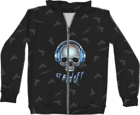 Kids' Zip-through Hoodie 3D - standoff 2 skull art - Mfest