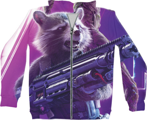 Unisex Zip-through Hoodie 3D - Guardians of the Galaxy Raccoon - Mfest