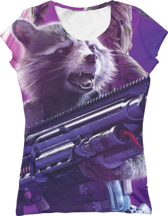 Women's T-Shirt 3D - Guardians of the Galaxy Raccoon - Mfest