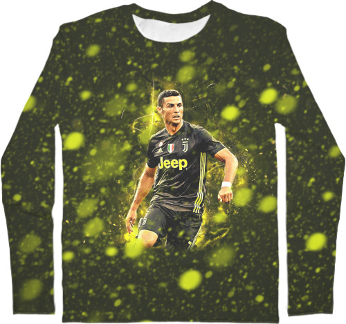 Men's Longsleeve Shirt 3D - Ronaldo Art Khaki - Mfest