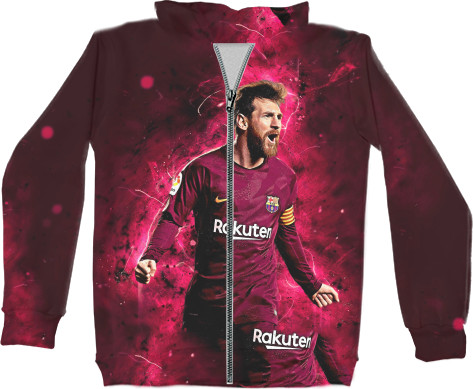 Unisex Zip-through Hoodie 3D - Messi cool art - Mfest