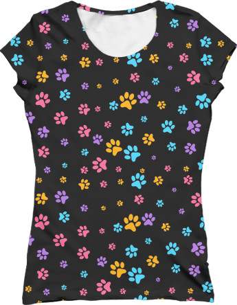 Women's T-Shirt 3D - Cat's Paws in Space - Mfest