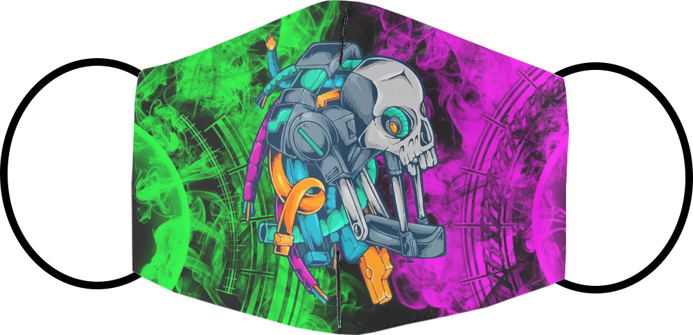 Face Mask - Cyberpunk Skull 2077 - Mfest