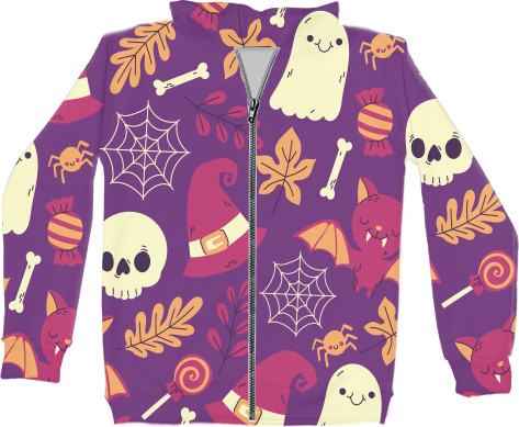 Unisex Zip-through Hoodie 3D - Halloween ghost - Mfest