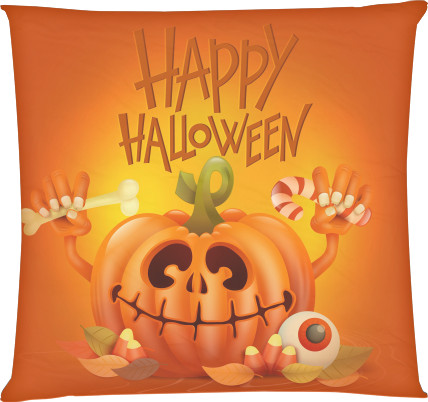 Square Throw Pillow - Happy Halloween - Mfest