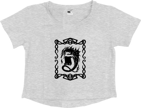 Women's Cropped Premium T-Shirt - Fire breathing dragon - Mfest