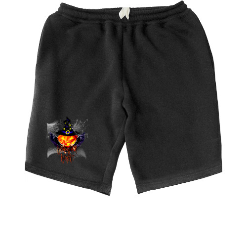 Kids' Shorts - Happy Halloween scary pumpkin wizard - Mfest