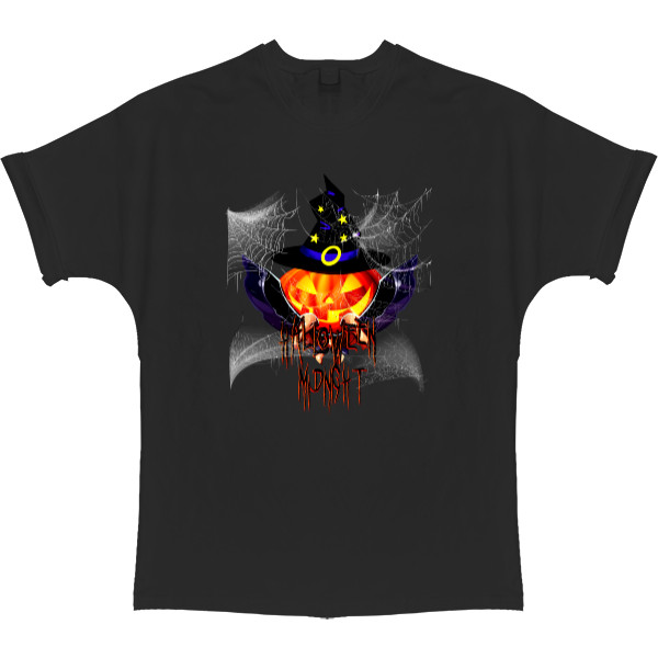 Футболка Оверсайз - Happy Halloween scary pumpkin wizard - Mfest