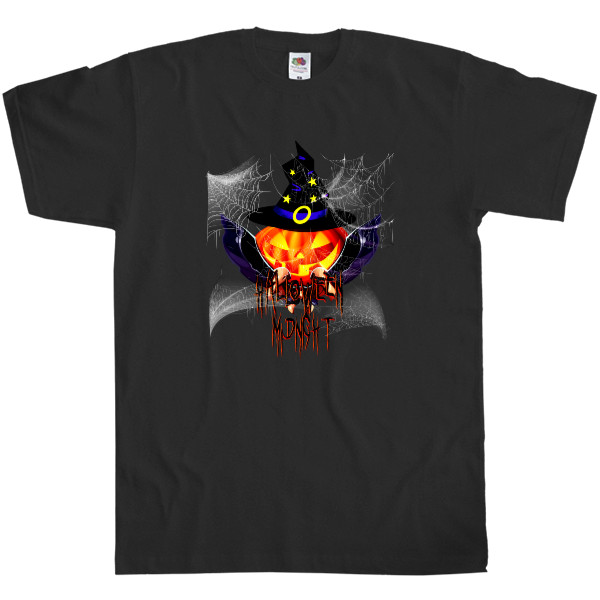 Kids' T-Shirt Fruit of the loom - Happy Halloween scary pumpkin wizard - Mfest