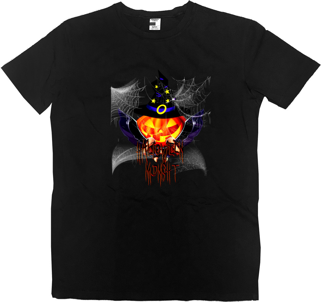 Happy Halloween scary pumpkin wizard