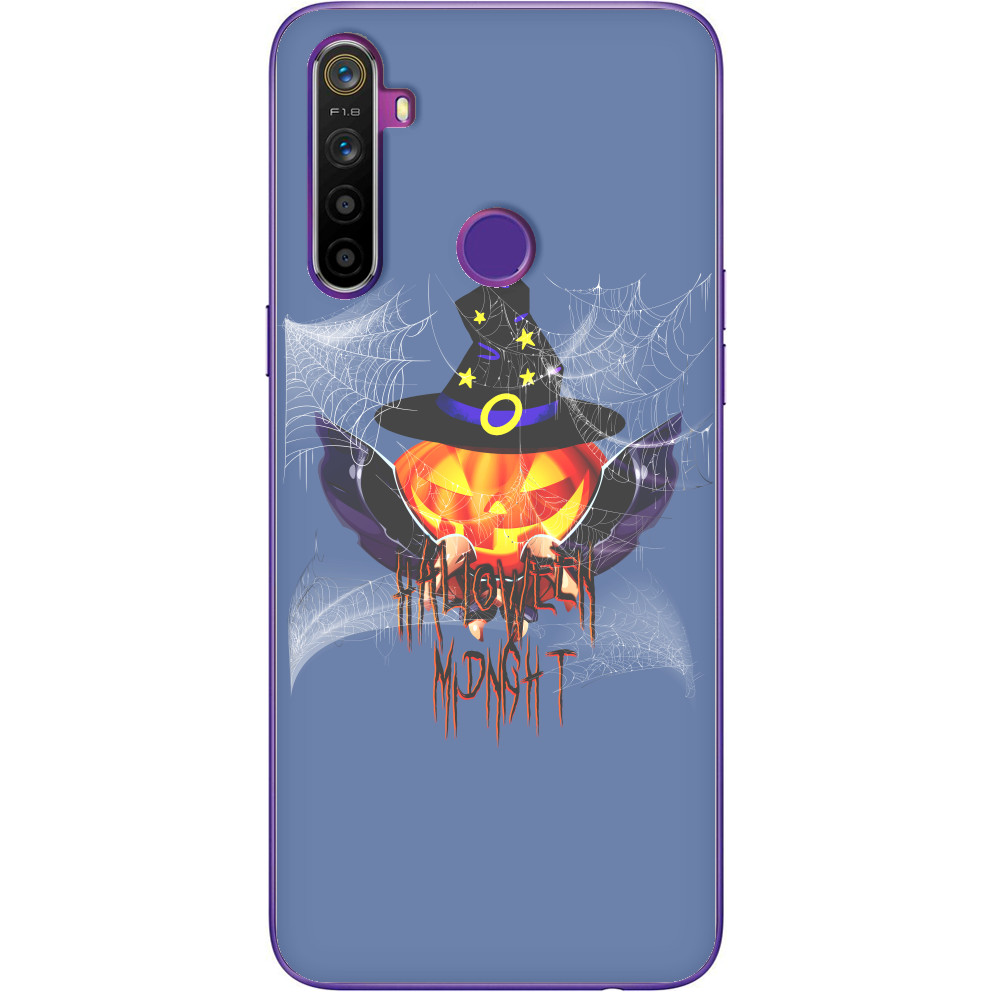 Чехол Realme - Happy Halloween scary pumpkin wizard - Mfest