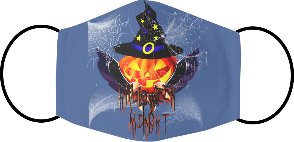 Face Mask - Happy Halloween scary pumpkin wizard - Mfest