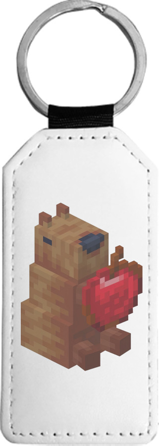 Rectangular Keychain - Capybara minecraft - Mfest