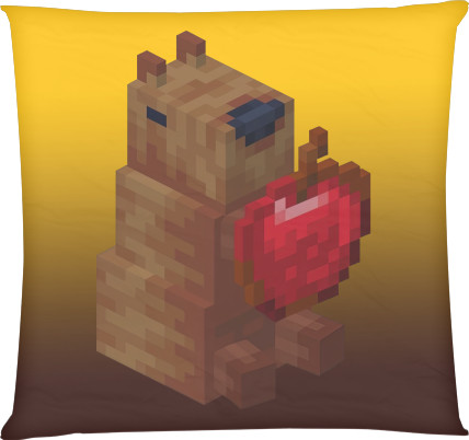 Square Throw Pillow - Capybara minecraft - Mfest