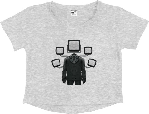 Women's Cropped Premium T-Shirt - TV man - Mfest