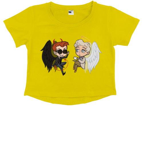 Kids' Premium Cropped T-Shirt - Good Omens 2 - Mfest