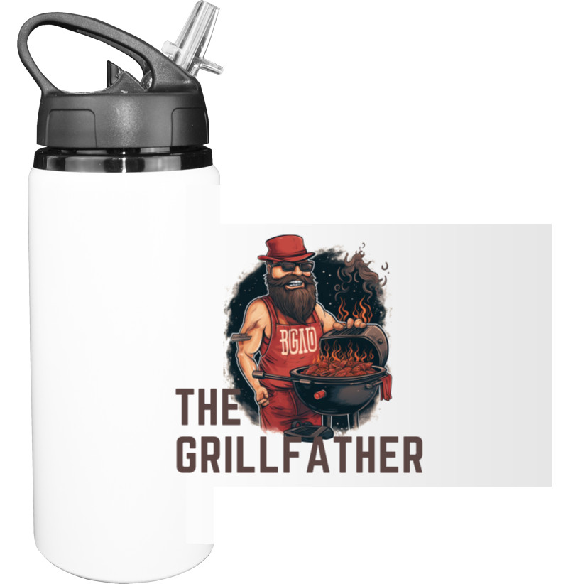 Sport Water Bottle - The Grillfather BBQ dad - Mfest