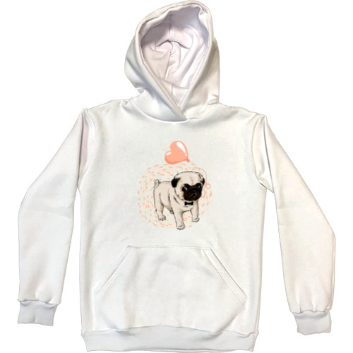 Kids' Premium Hoodie - Pug with a heart - Mfest