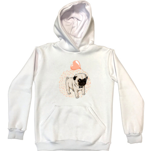 Unisex Hoodie - Pug with a heart - Mfest