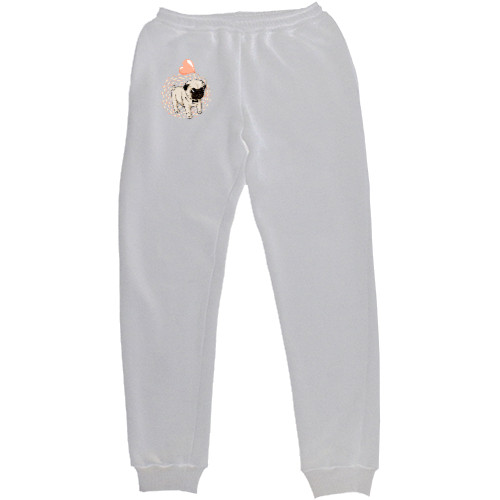 Women's Sweatpants - Pug with a heart - Mfest