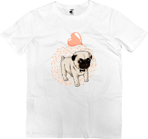 Men’s Premium T-Shirt - Pug with a heart - Mfest