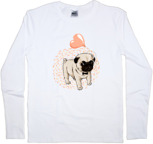 Men's Longsleeve Shirt - Pug with a heart - Mfest