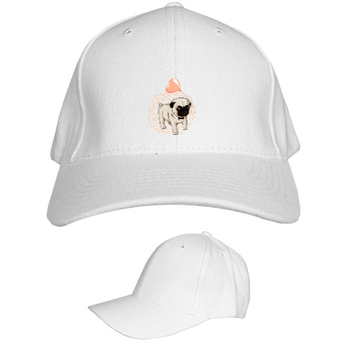 Kids' Baseball Cap 6-panel - Pug with a heart - Mfest