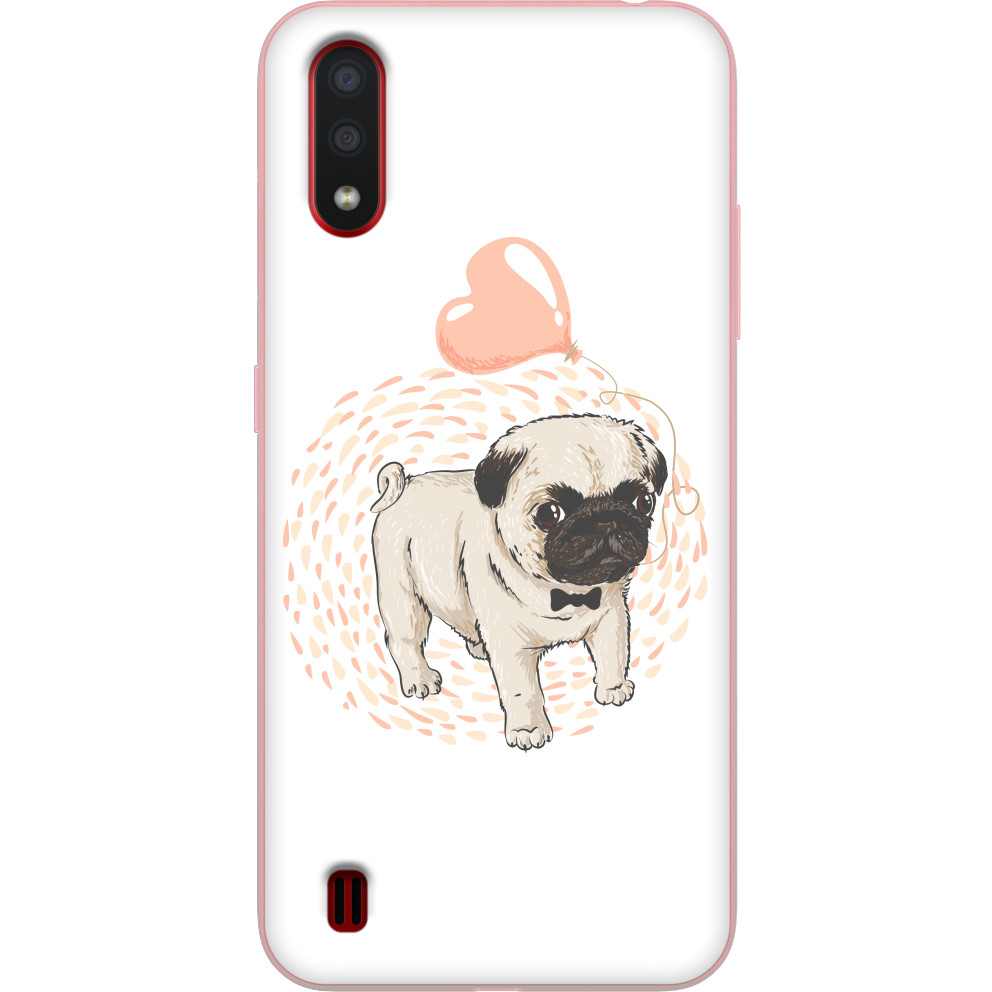 Pug with a heart