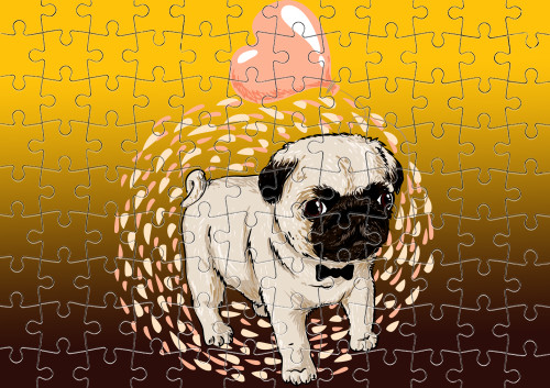 Puzzle - Pug with a heart - Mfest