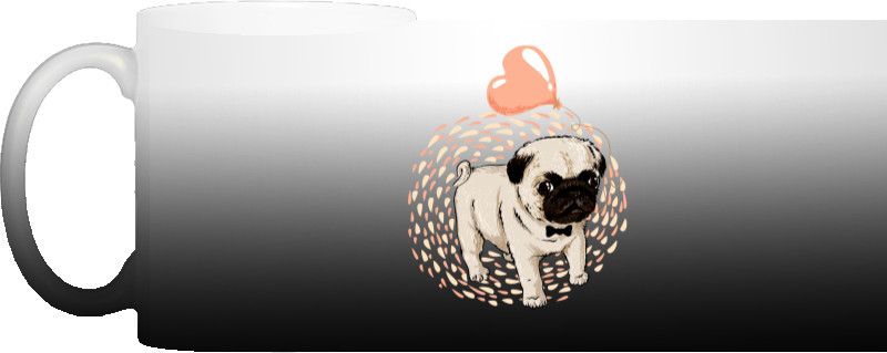 Pug with a heart