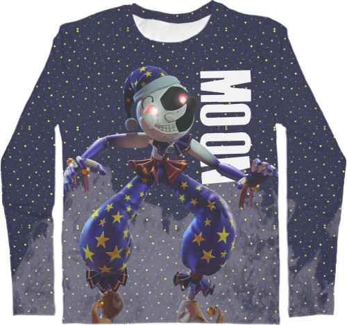 Kids' Longsleeve Shirt 3D - FNAF - Five Nights at Freddy's - Moon - Mfest