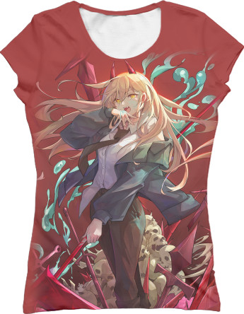 Women's T-Shirt 3D - Power - Chainsaw Man - Mfest