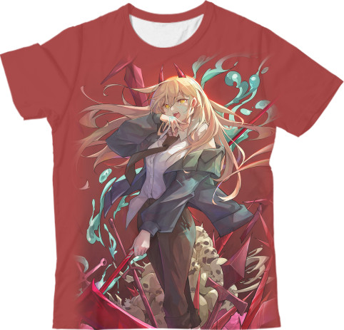 Kids' T-Shirt 3D - Power - Chainsaw Man - Mfest