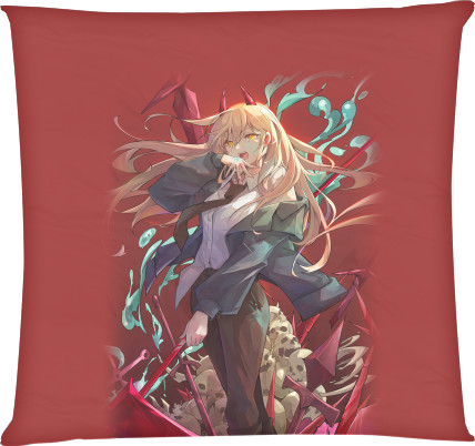 Square Throw Pillow - Power - Chainsaw Man - Mfest