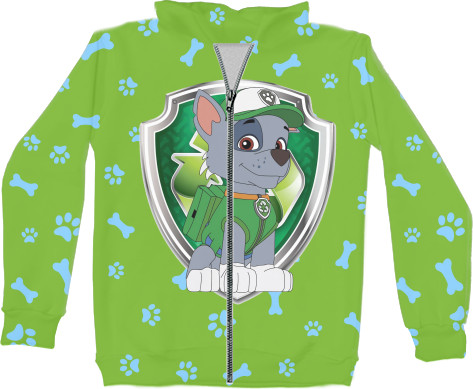 Unisex Zip-through Hoodie 3D - Rocky Paw Patrol - Mfest