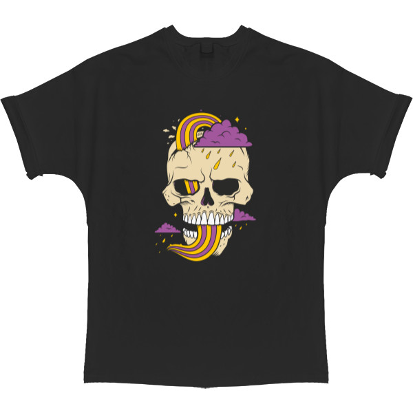 T-shirt Oversize -  Skull with cloud - Mfest