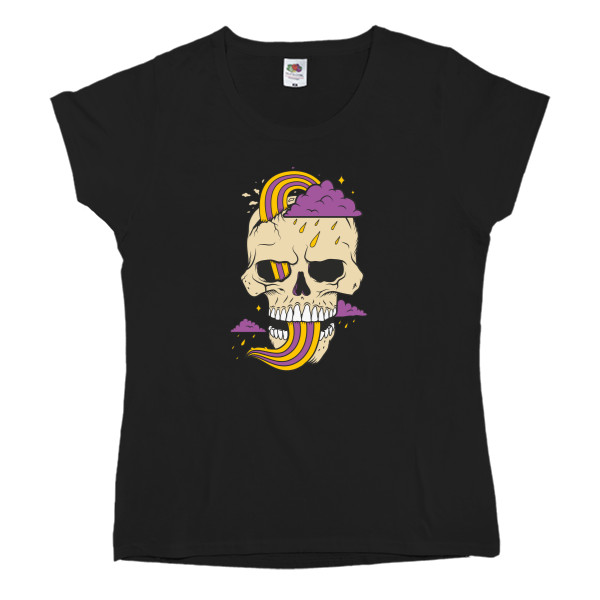 Women's T-shirt Fruit of the loom -  Skull with cloud - Mfest