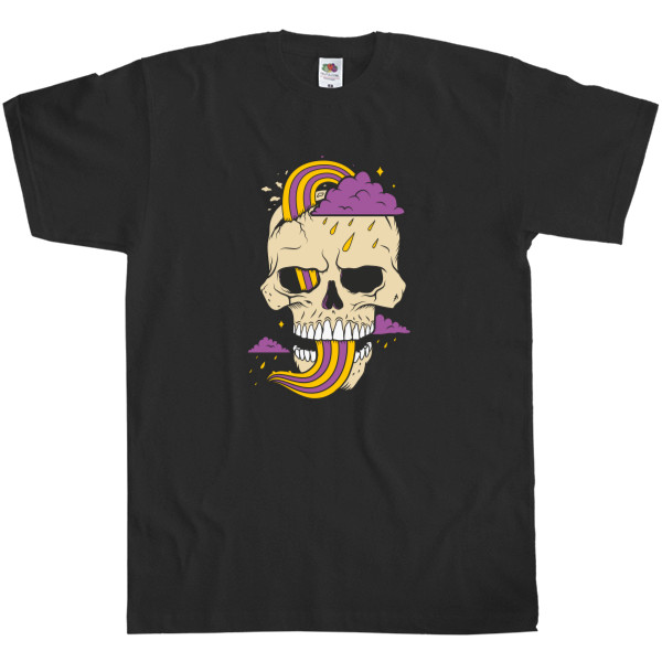 Kids' T-Shirt Fruit of the loom -  Skull with cloud - Mfest