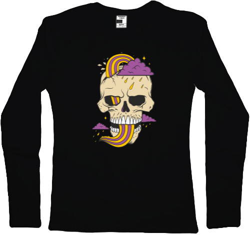 Women's Longsleeve Shirt -  Skull with cloud - Mfest