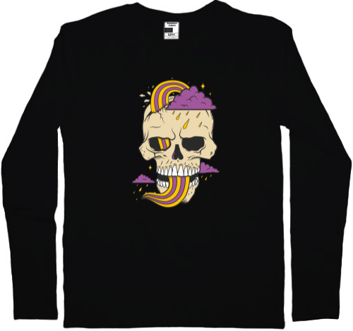 Kids' Longsleeve Shirt -  Skull with cloud - Mfest