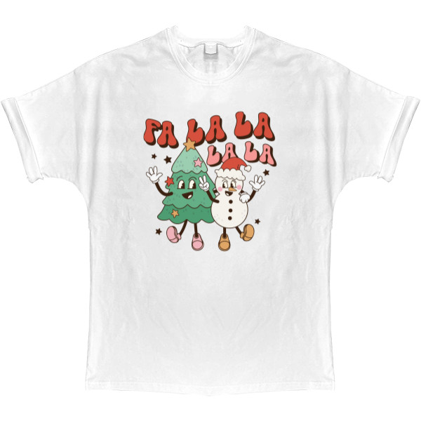 T-shirt Oversize - Christmas tree with snowman - Mfest