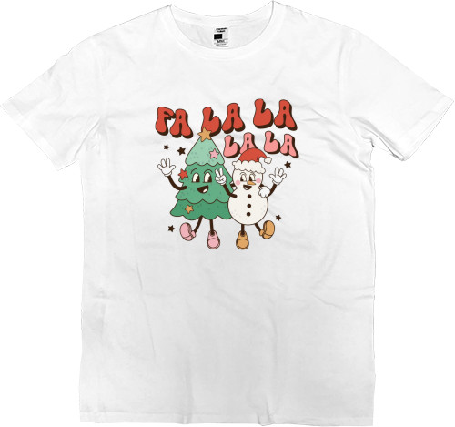 Men’s Premium T-Shirt - Christmas tree with snowman - Mfest